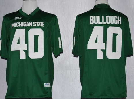 Michigan State Spartans #40 Max Bullough 2013 Green Big 10 Patch Jerseys